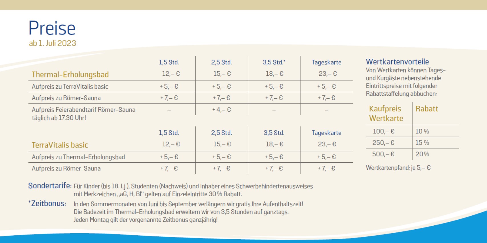 Preisänderung zum 01.07.2023